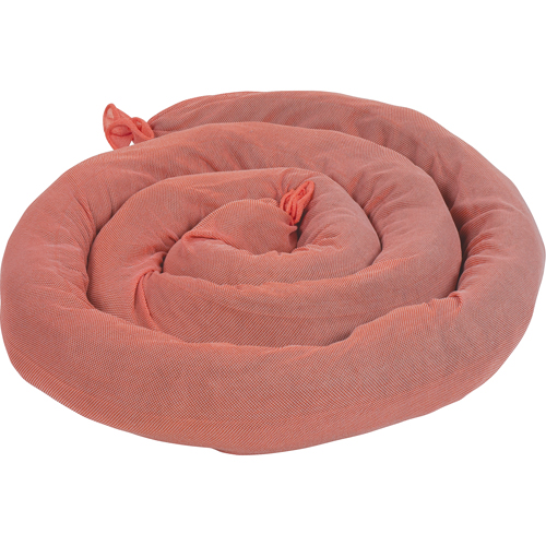 Remblais tubulaires absorbants, Mati&egrave;res dangereuses, Absorption 50 gal., 3" la x 8' lo, Pqt de 15 Industrial Sales