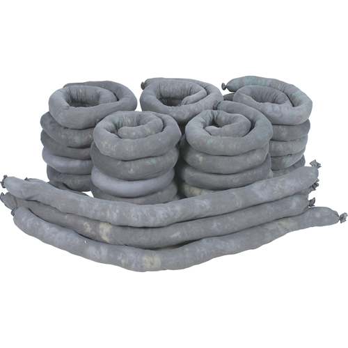 Sorbents Socks, Universal, 50 gal. Absorbancy, 3" W x 4' L, Pack of 30 Industrial Sales