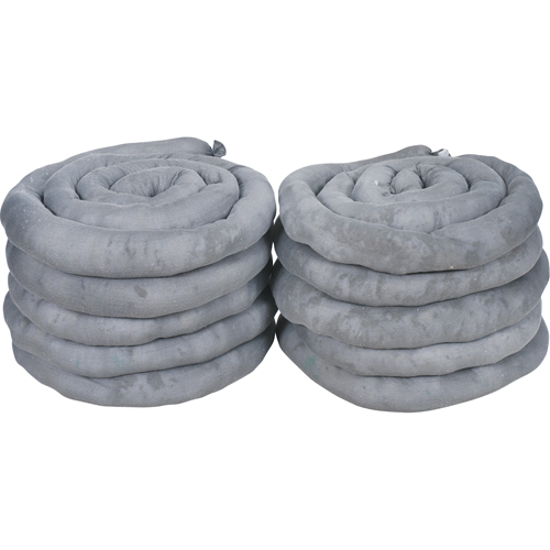 Remblais tubulaires absorbants, Universel, Absorption 40 gal., 3" la x 10' lo, Pqt de 10 Industrial Sales
