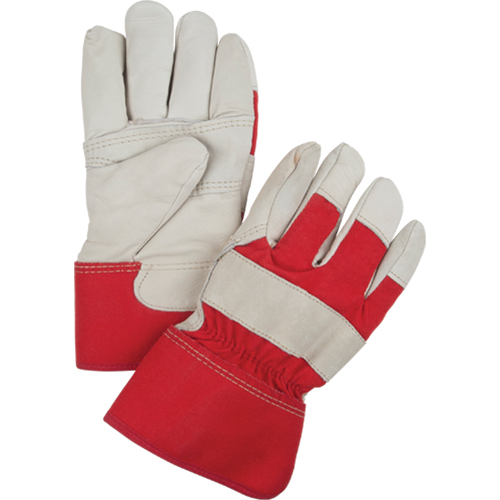 Red & White Winter-Lined Fitters Gloves, Large, Grain Cowhide Palm, Boa Inner Lining Industrial Sales