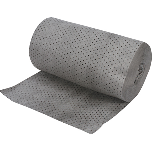 Industrial-Grade Fine Fibre Sorbent Rolls, Heavyweight, 150' L x 30" W, 70 gal. Absorbancy Industrial Sales