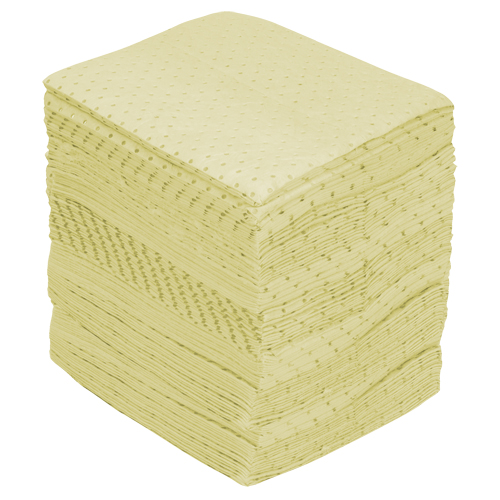 Feuilles absorbantes en fibres fines de calibre industriel, Mati&egrave;res dangereuses, 15" x 17", 40 gal. d'absorption Industrial Sales