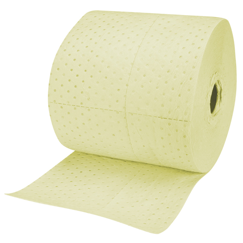 Rouleaux absorbants en fibres fines de calibre industriel, Poids moyen, 150' lo x 15" la, Absorption 25 gal. Industrial Sales