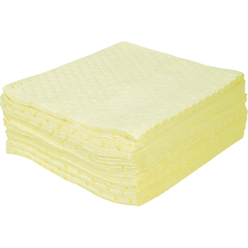 Feuilles absorbantes li&eacute;es de premi&egrave;re qualit&eacute;, Mati&egrave;res dangereuses, 15" x 17", 25 gal. d'absorption Industrial Sales
