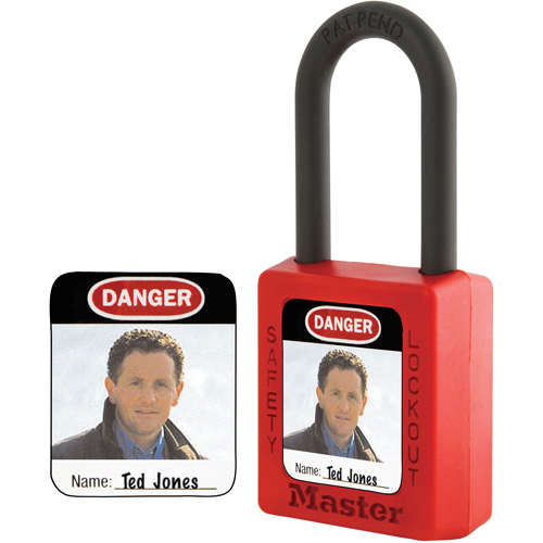 &eacute;tiquettes d'identification &agrave; photo pour cadenas en thermoplastique Zenex Industrial Sales