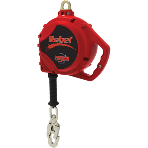 Cordage de s&eacute;curit&eacute; autor&eacute;tractable Rebel, 20', Acier galvanis&eacute;, Pivotant Industrial Sales