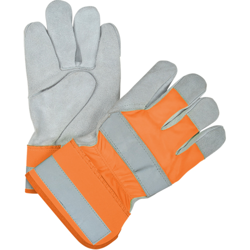 Gants d'ajusteur haute visibilit&eacute; de premi&egrave;re qualit&eacute;, Grand, Paume en Cuir de vache refendu, Doublure en Thinsulate Industrial Sales