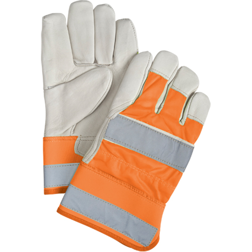 Orange High-Visibility Superior Warmth Fitters Gloves, Large, Grain Cowhide Palm, Thinsulate Inner Lining Industrial Sales