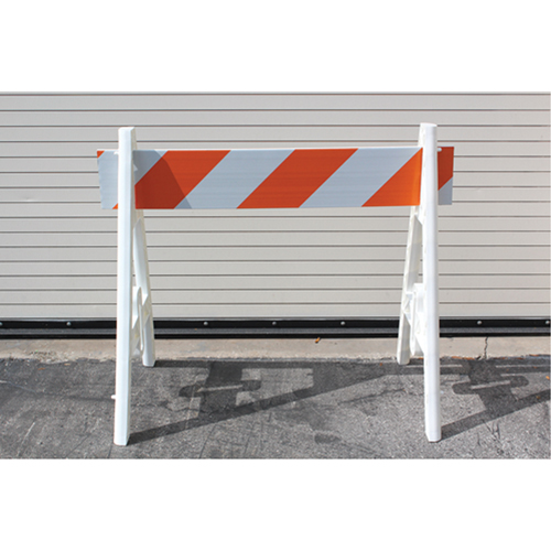 Barricades, En A, 96" lo x 40" h, Orange/Blanc Industrial Sales