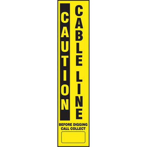 Flexible Marker Stake Decals - Caution Cable Line Industrial Sales
