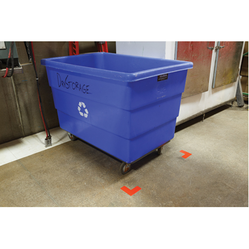 Autocollants pour d&eacute;limitation des coins sur le sol, L, 5" lo x 2" la, Rouge, Polyester Industrial Sales