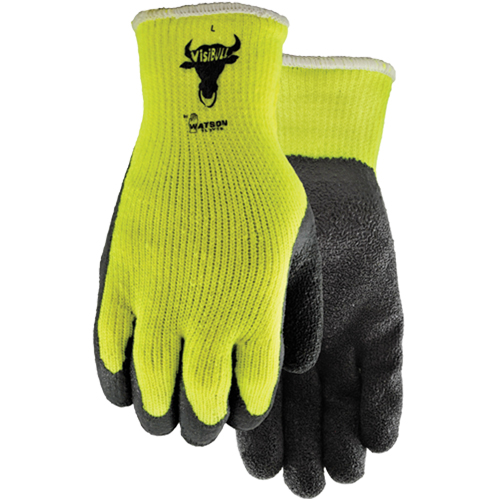 330 Visibull Gloves, 7/Small, Rubber Latex Coating, Polyester Shell Industrial Sales
