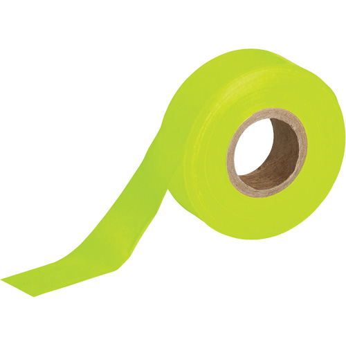 Flagging Tape, 1.188" W x 150' L, Fluorescent Lime Industrial Sales