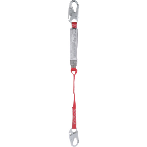 Pro Shock Absorbing Lanyard, 3', Locking Snap Hook Center, Locking Snap Hook Leg Ends, Polyester Industrial Sales