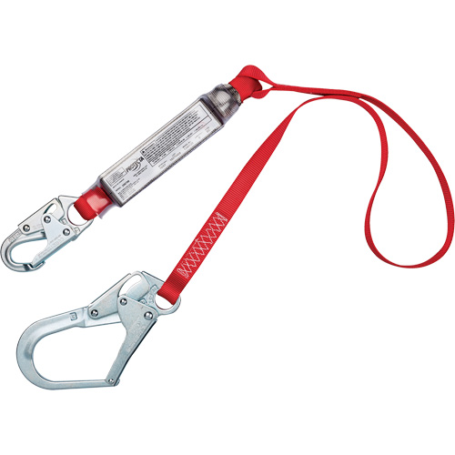 Shock-Absorbing Lanyard, 4', Snap Hook Center, Rebar Hook Leg Ends, Polyester Industrial Sales