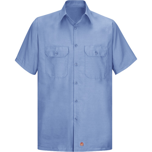 Short Sleeve Ripstop Shirt, Men's, Large (Tall), Blue Industrial Sales