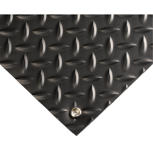 Electrically Conductive Mat No.785, 3' W x 5' L x 5/32" T, PVC, Diamond, Black Industrial Sales