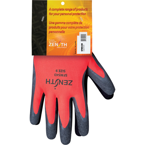Gants enduits de latex de caoutchouc naturel, 9, R&ecirc;vetement Latex de caoutchouc, Calibre 13, Enveloppe en Polyester Industrial Sales