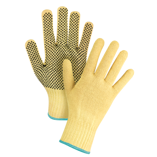 Gants tricot&eacute;s sans couture &agrave; pois, Taille T-Grand/10, Calibre 7, Rev&ecirc;tement PVC, Enveloppe en Kevlar, ASTM ANSI niveau A2/EN 388 niveau 3 Industrial Sales