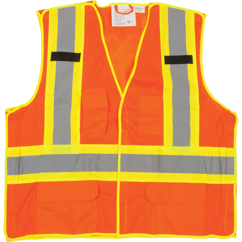 Veste de s&eacute;curit&eacute; d&eacute;tachable en cinq points de premi&egrave;re qualit&eacute;, Orange haute visibilit&eacute;, Grand/T-Grand, Polyester Industrial Sales