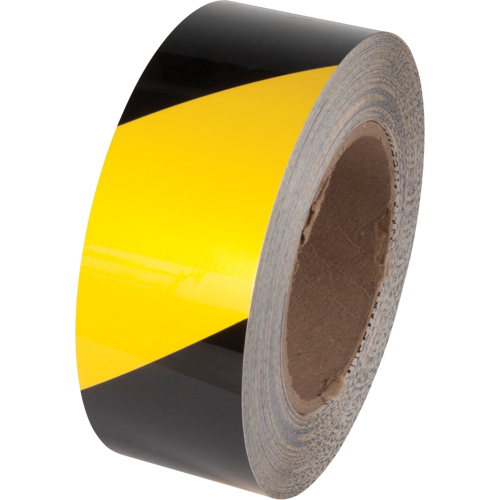 Ruban de marquage pour plancher Tuff Mark, 3" x 100', Polyester, Noir et jaune Industrial Sales