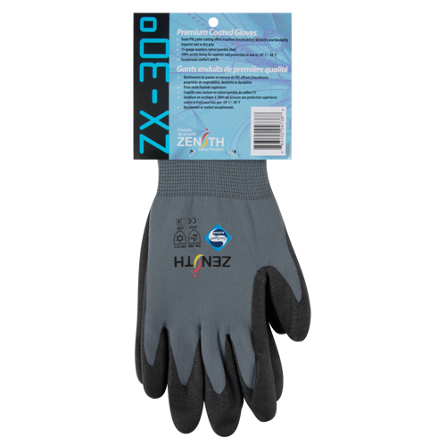 Gants enduits de premi&egrave;re qualit&eacute; ZX-30°, 10/T-Grand, R&ecirc;vetement PVC, Calibre 15, Enveloppe en Nylon Industrial Sales