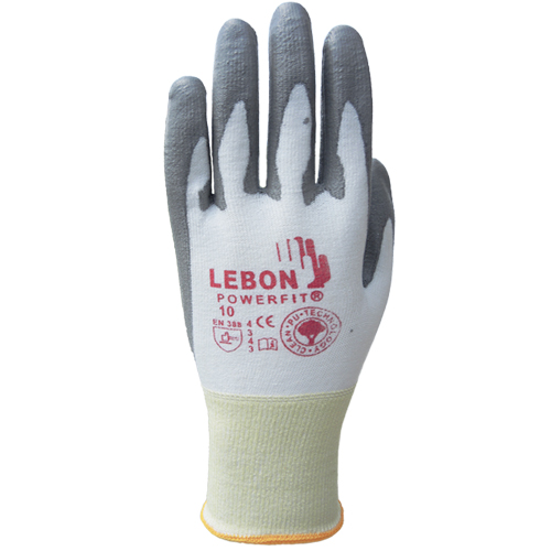 Gants r&eacute;sistants &agrave; la coupe PowerFit Lebon, Taille Grand/10, Calibre 13, Rev&ecirc;tement Polyur&eacute;thane, Enveloppe en Poly&eacute;thyl&egrave;ne, ASTM ANSI niveau A2/EN 388 niveau B Industrial Sales