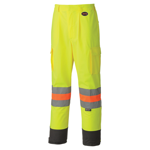 6009 Pantalon de s&eacute;curit&eacute; routi&egrave;re respirant, Polyester, T-petit, Jaune lime haute visibilit&eacute; Industrial Sales