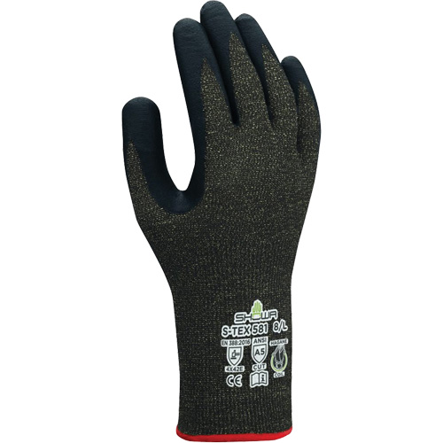 Gants r&eacute;sistants aux coupures S-TEX 581, Taille 6/Petit, Calibre 13, Rev&ecirc;tement Mousse de nitrile, Enveloppe en Acier inoxydable/Kevlar, ANSI/ISEA 105 niveau 5/EN 388 niveau E Industrial Sales