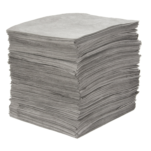 Feuilles absorbantes souffl&eacute;es de premi&egrave;re qualit&eacute;, Universel, 15" x 18", 25 gal. d'absorption Industrial Sales