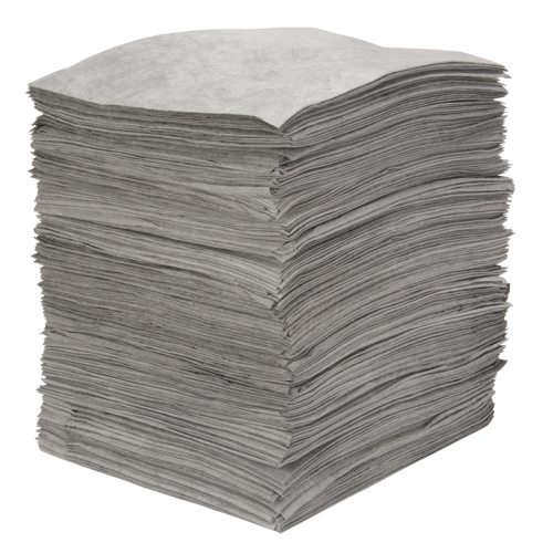 Feuilles absorbantes souffl&eacute;es de premi&egrave;re qualit&eacute;, Universel, 15" x 18", 30 gal. d'absorption Industrial Sales