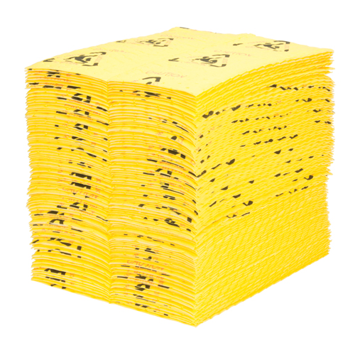 Premium Caution Pads, Universal, 15" x 18", 24.4 gal. Absorbancy Industrial Sales