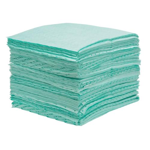 Premium Bonded Sorbent Pads, Hazmat, 15" x 18", 25 gal. Absorbancy Industrial Sales