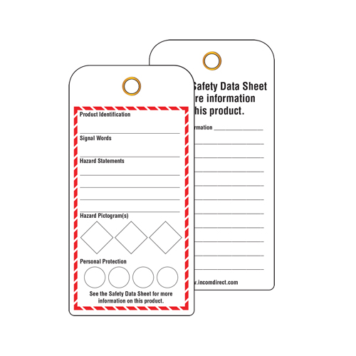 &eacute;tiquettes SGH pour le milieu de travail, Papier cartonn&eacute;, 3" la x 6" h, Anglais Industrial Sales