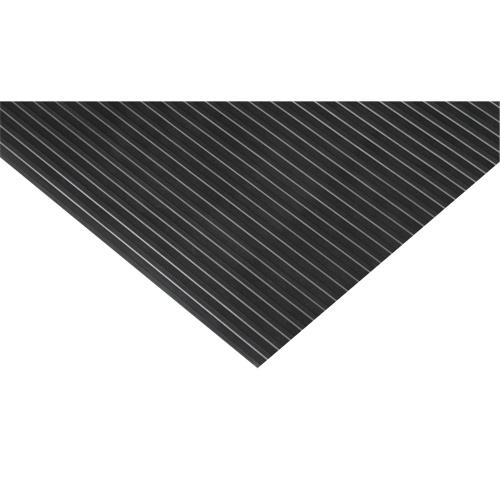 Wide-Ribbed Matting, Wiper, 3' x 75' x 1/8", Black Industrial Sales