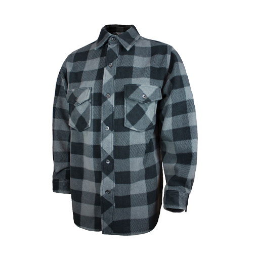 Chemise &agrave; carreaux en molleton solaire, Hommes, Grand, Gris Industrial Sales