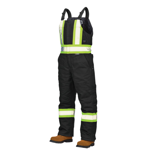 Salopettes de s&eacute;curit&eacute; doubl&eacute;e en canevas, Coton, Grand, Noir Industrial Sales