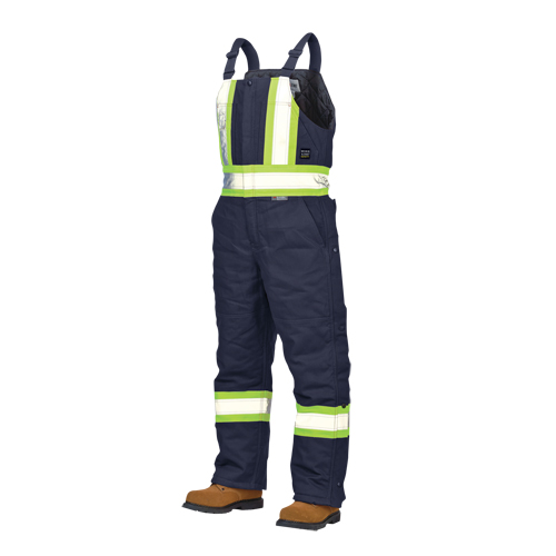 Salopettes de s&eacute;curit&eacute; doubl&eacute;e en canevas, Coton, Grand, Bleu marine Industrial Sales