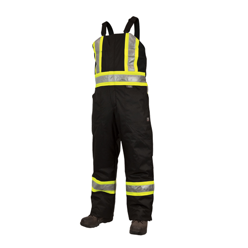 Salopettes de s&eacute;curit&eacute; doubl&eacute;e, Polyester/Polyur&eacute;thane, Grand, Noir Industrial Sales