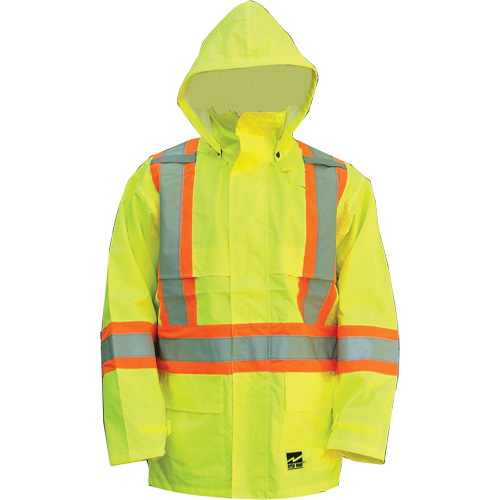Open Road Jacket, Polyester/Polyurethane, High Visibility Lime-Yellow, Small Industrial Sales