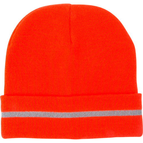 High Visibility Knit Hat with Reflective Stripe, High Visibility Orange, Acrylic Industrial Sales