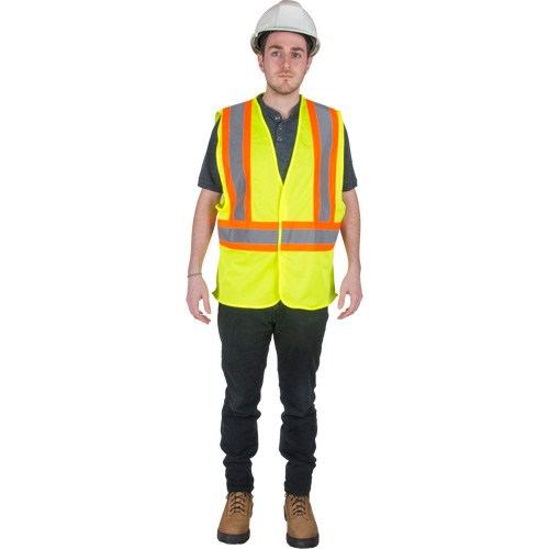Veste de s&eacute;curit&eacute; pour la circulation, Jaune lime haute visibilit&eacute;, Moyen, Polyester Industrial Sales