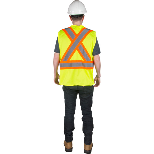 Veste de s&eacute;curit&eacute; pour la circulation, Jaune lime haute visibilit&eacute;, Moyen, Polyester Industrial Sales