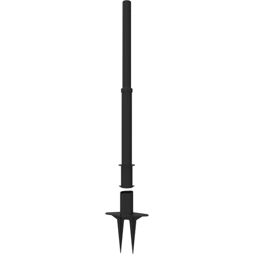 PLUS Barrier Post, 42" High, Black Industrial Sales