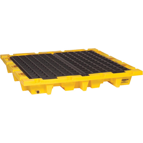 Palette de confinement des d&eacute;versements, Capacit&eacute; de d&eacute;versement 66 gal. US, 58,5" x 58,5" x 7,75" Industrial Sales