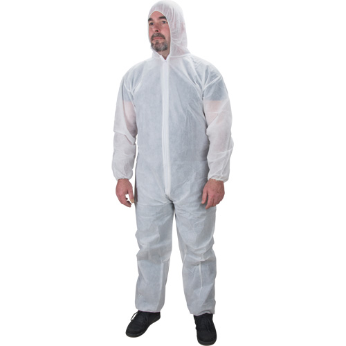 Combinaisons &agrave; capuchon, Moyen, Blanc, Polypropyl&egrave;ne Industrial Sales