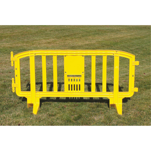 Movit Barricade, Interlocking, 78" L x 39" H, Yellow Industrial Sales