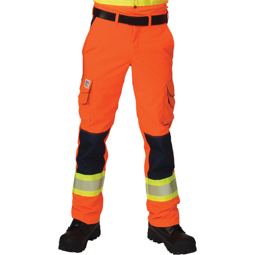Ripstop High-Visibility Cargo Pants, Polyester, 28, High Visibility Orange Industrial Sales