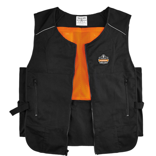 Chill-Its&reg; 6260 Lightweight Phase Change Cooling Vest with Packs, Small/Medium, Black Industrial Sales