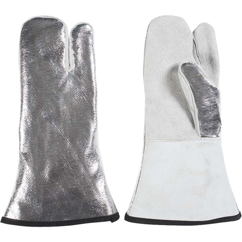 One Finger Heat Resistant Mitt, Aluminized/Kevlar&reg;/Leather, One Size, Protects Up To 650°F (343°C) Industrial Sales